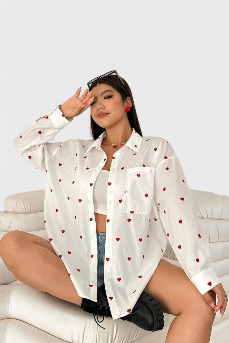 Rhiannon - Blusa de Algodón Bordada con Corazones Valera Madrid
