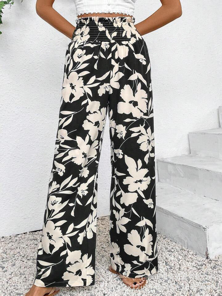 Floriana - Pantalones Anchos con Estampado Floral Aviero Madrid