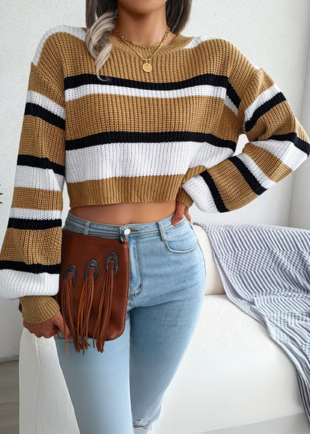 Vera™ | Jersey Cropped con Rayas Aviero Madrid