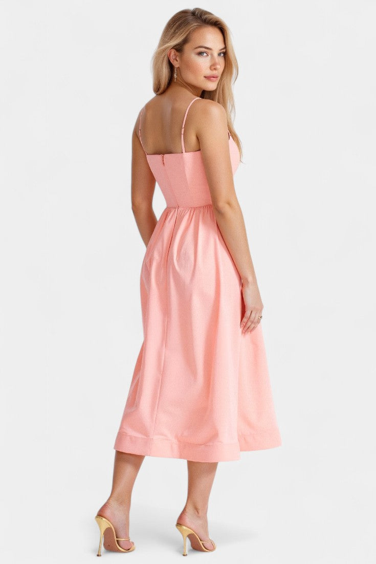 Marvelle - Vestido Midi Flowy Sin Mangas Aviero Madrid