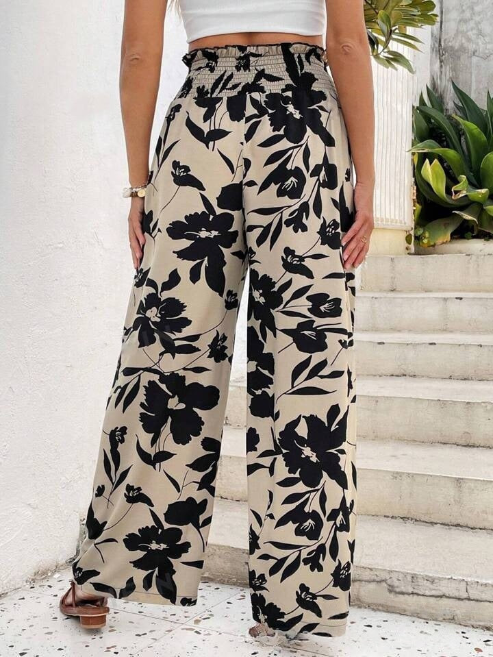 Floriana - Pantalones Anchos con Estampado Floral Aviero Madrid