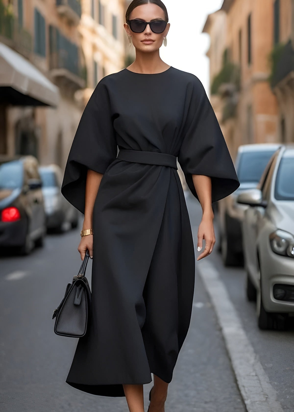 Vena - Vestido midi con cinturón Aura Sevilla