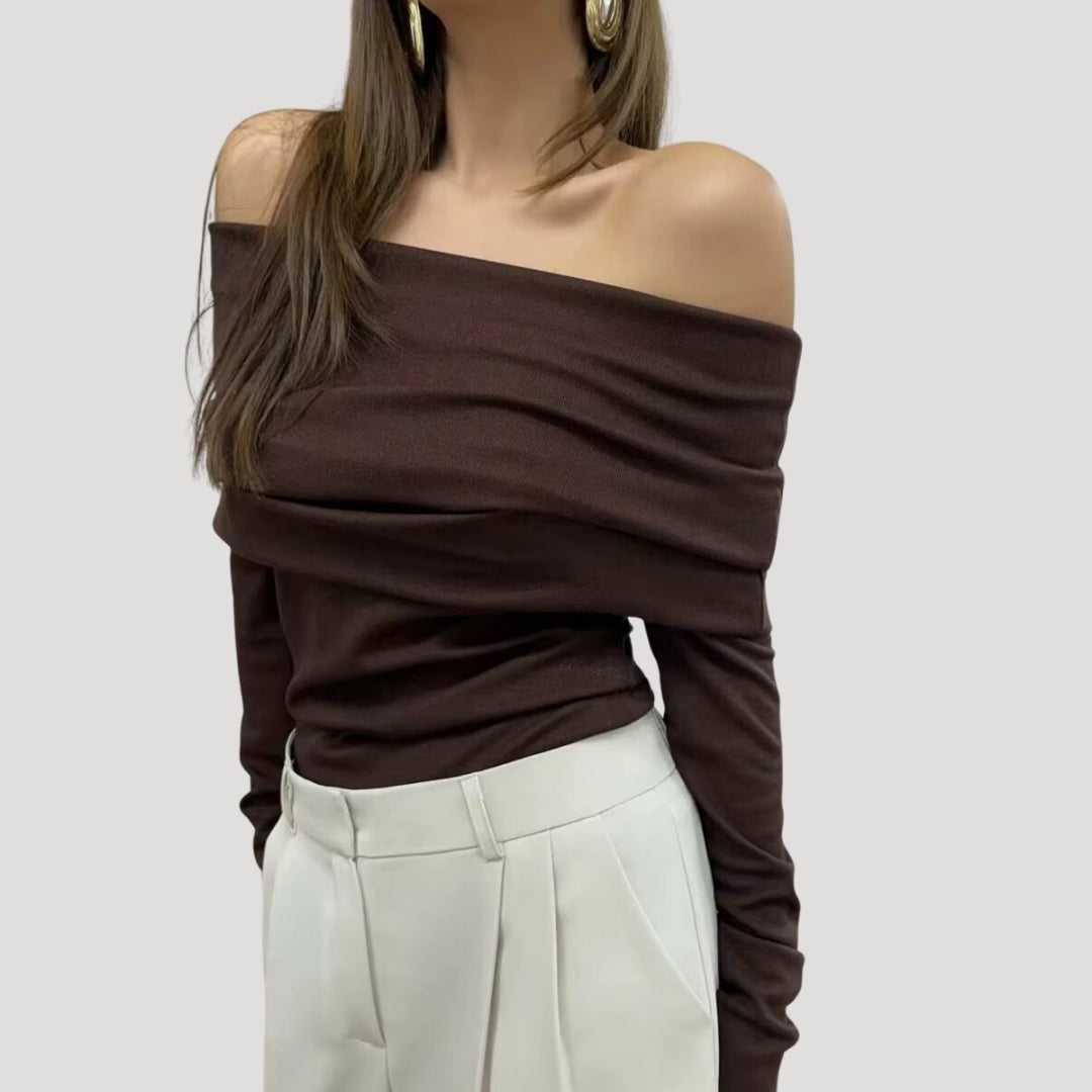 Merta Merta – Top con Hombros Descubiertos y Fruncido Elegante Aviero Madrid