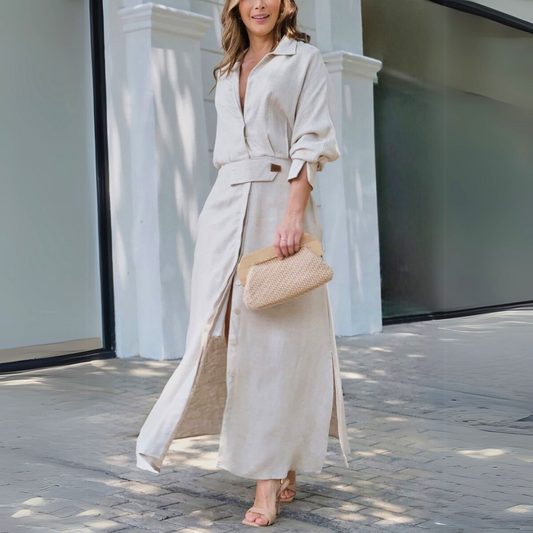 Jane - Elegant Maxi Dress with V-Neck CØDE Toronto