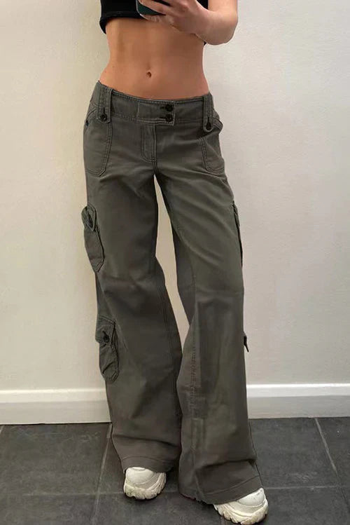 Retro Street Style Pocket Denim Pants Aviero Madrid