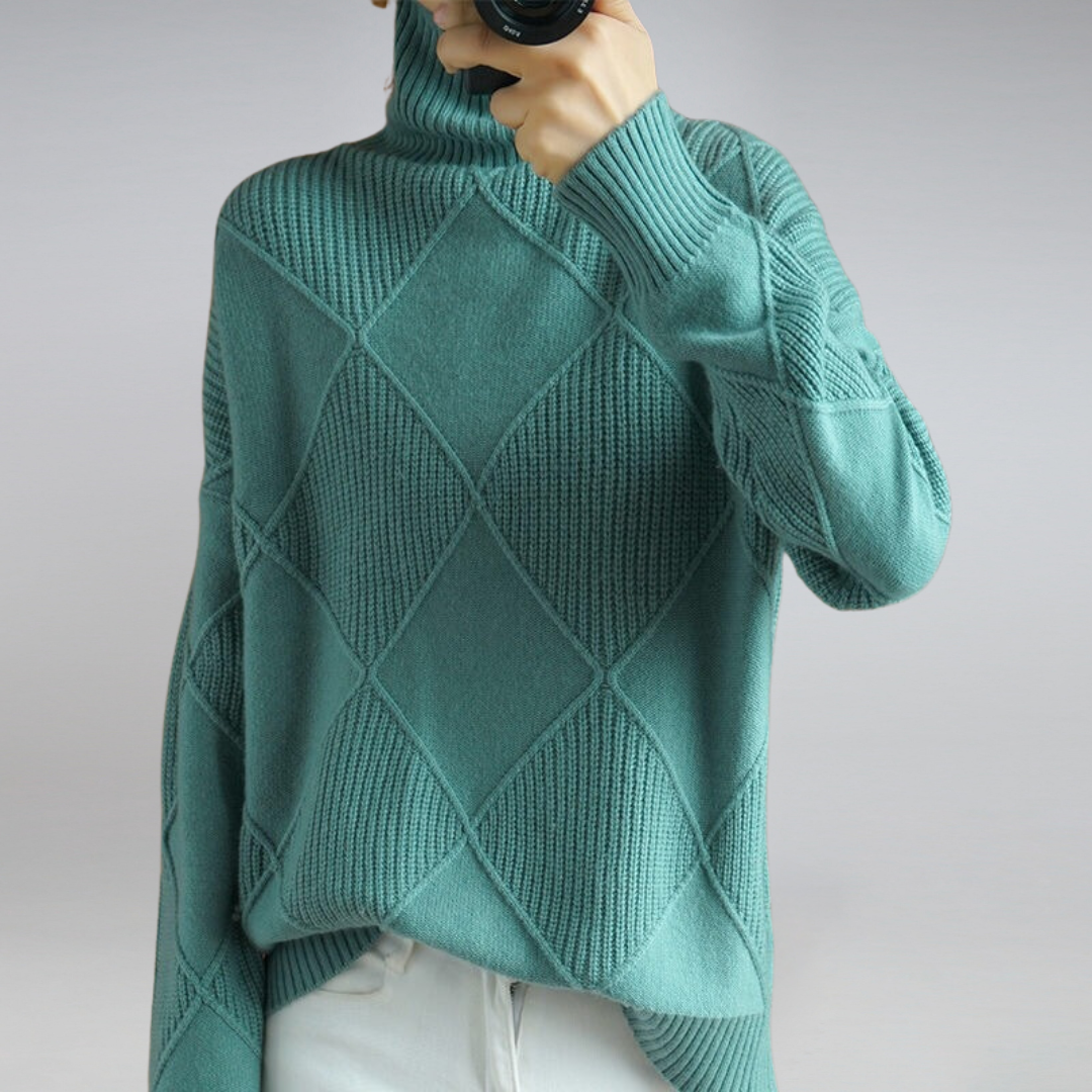 Victoria™ | Jersey Elegante de Cuello Alto Aviero Madrid