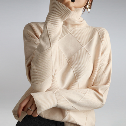Victoria™ | Jersey Elegante de Cuello Alto Aviero Madrid