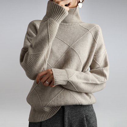 Victoria™ | Jersey Elegante de Cuello Alto Aviero Madrid