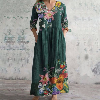 Noemí - Vestido midi boho de verano Aviero Madrid