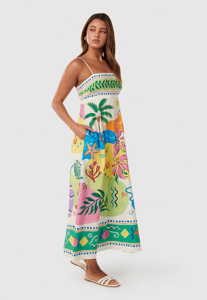 Ada- Midi vestido estampado Aviero Madrid