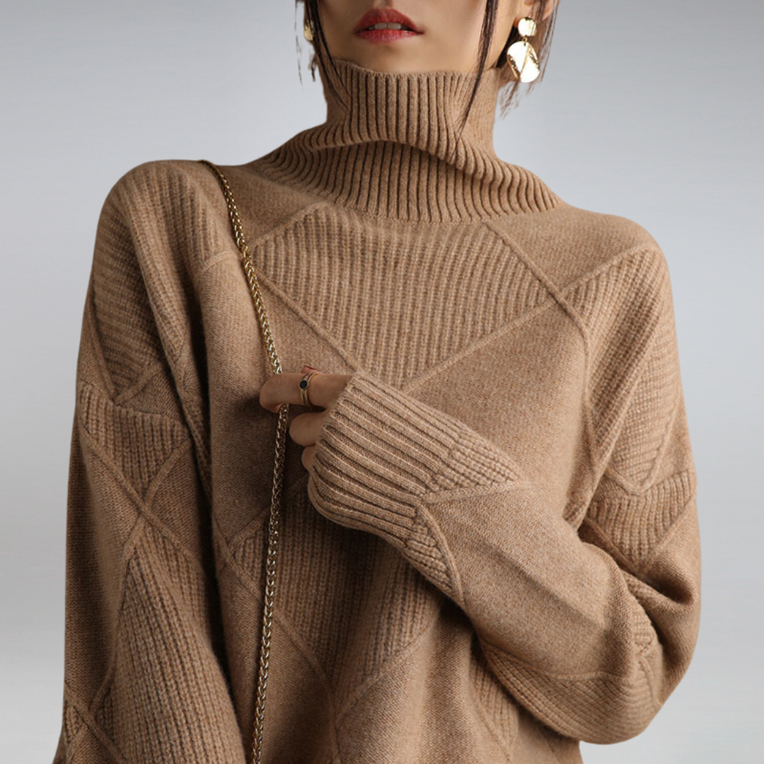 Victoria™ | Jersey Elegante de Cuello Alto Aviero Madrid