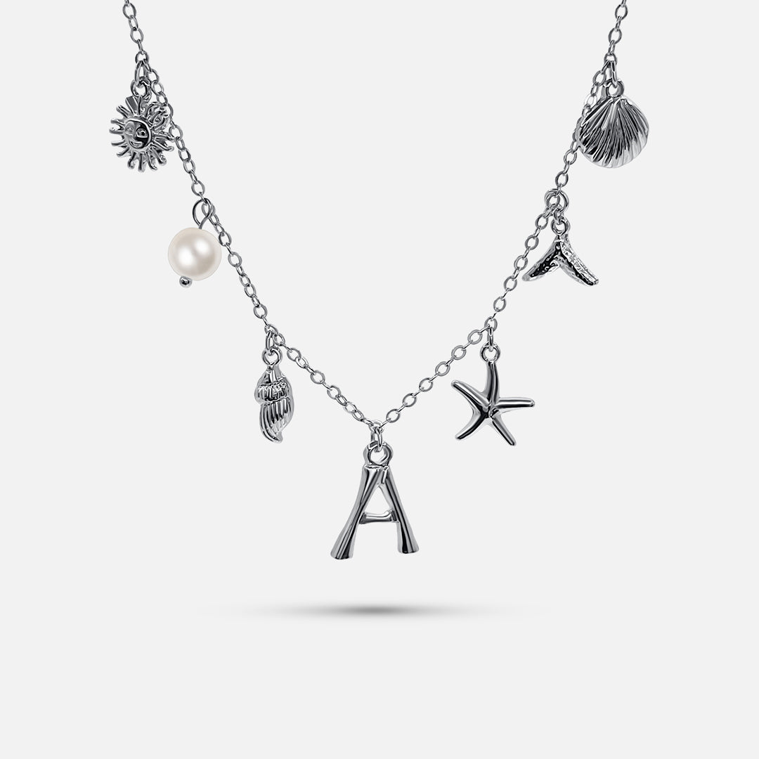 Collar con Letra Ocean - PLATA Aviero Madrid