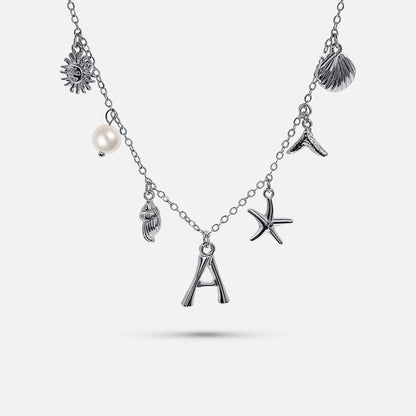 Collar con Letra Ocean - PLATA Aviero Madrid