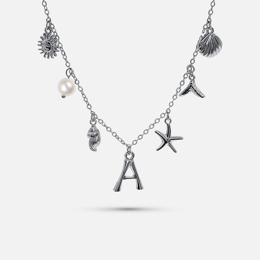 Collar con Letra Ocean - PLATA Aviero Madrid
