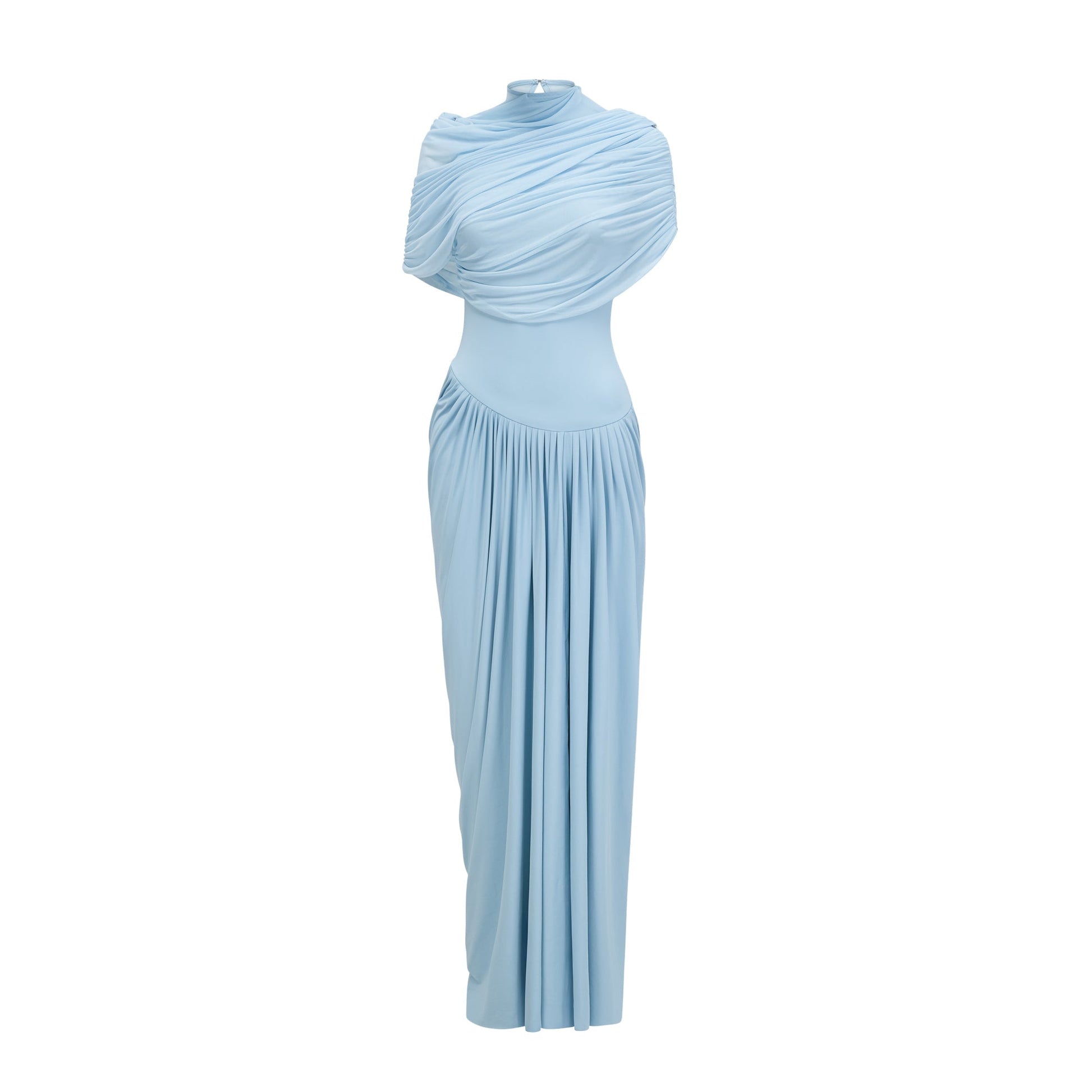Marbella – Vestido Maxi Asimétrico Plisado Aviero Madrid