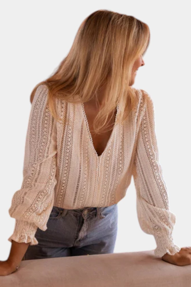 Inés – Blusa de encaje de crochet Valera Madrid
