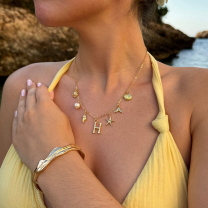Ocean Letter Necklace - GOLD CØDE Toronto
