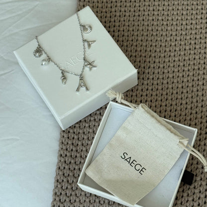 Collar con Letra Ocean - PLATA Aviero Madrid