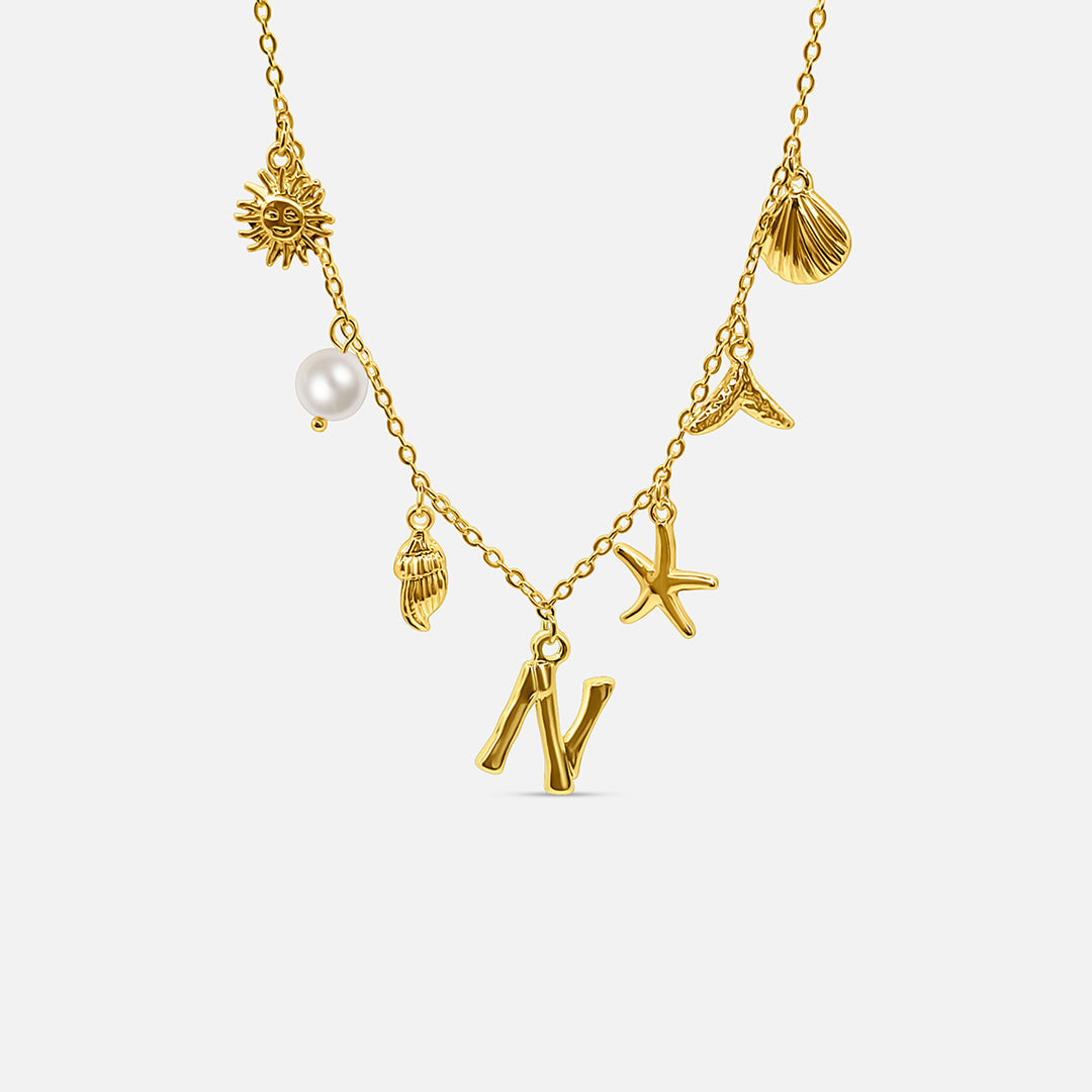 Ocean Letter Necklace - GOLD CØDE Toronto