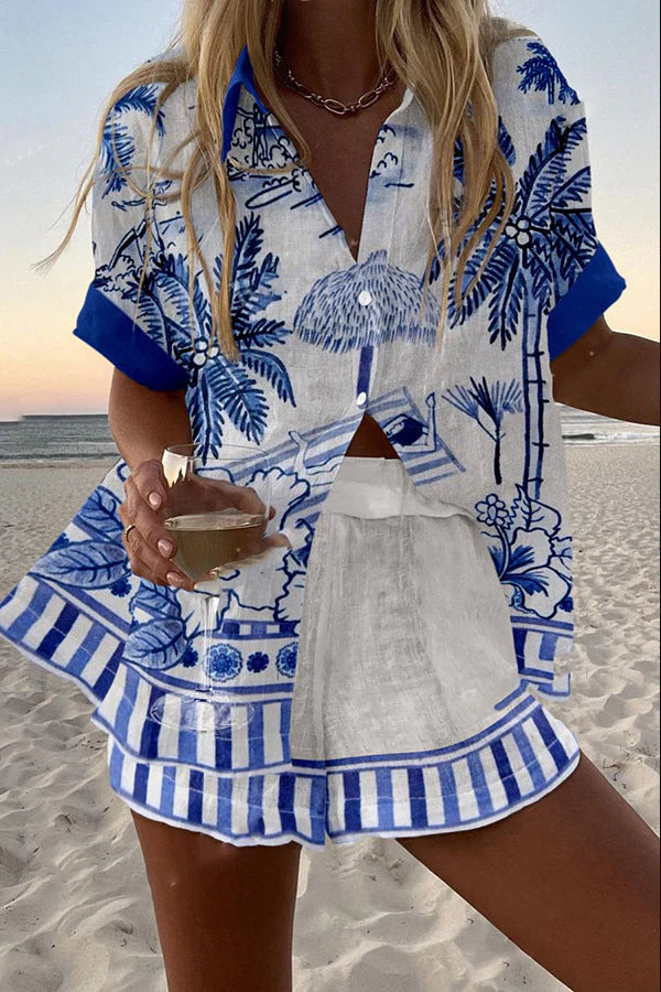 LARA - CONJUNTO DE LINO ESTAMPADO Aviero Madrid