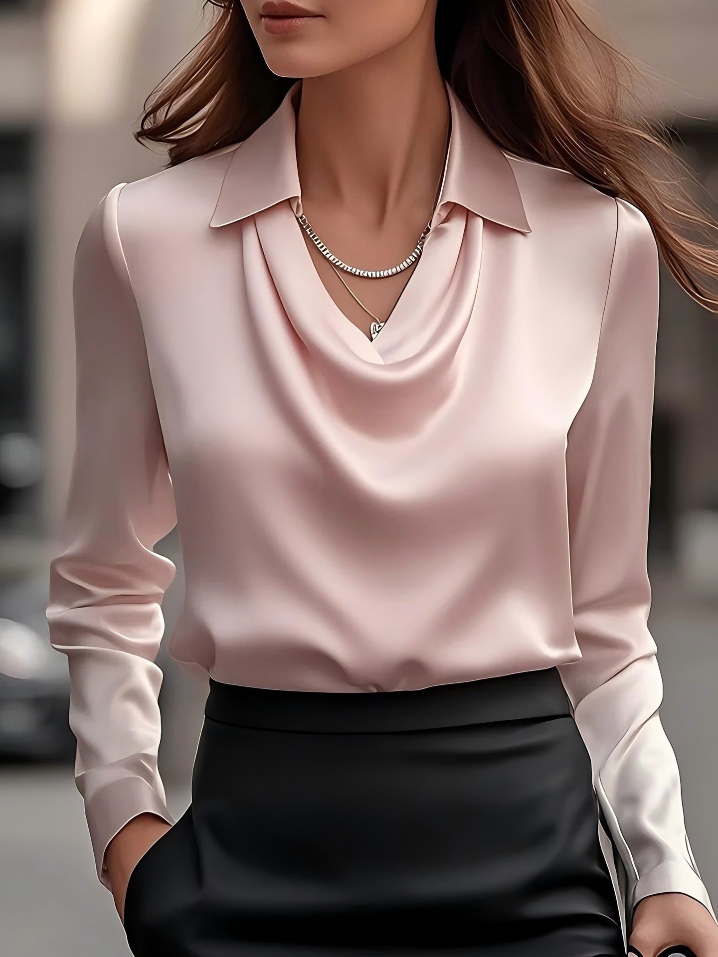 Elly - Blusa con Escote Elegante Aviero Madrid
