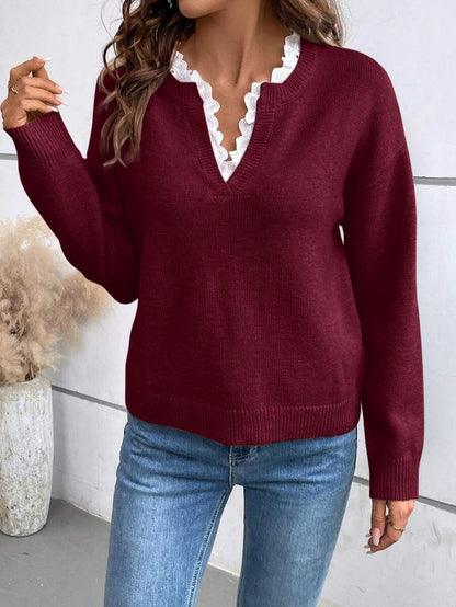 Amara –  Jersey con detalle de encaje Aviero Madrid