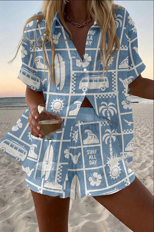 LARA - CONJUNTO DE LINO ESTAMPADO Aviero Madrid
