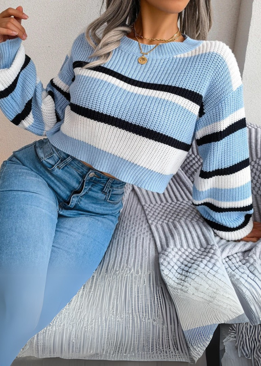 Vera™ | Jersey Cropped con Rayas Aviero Madrid