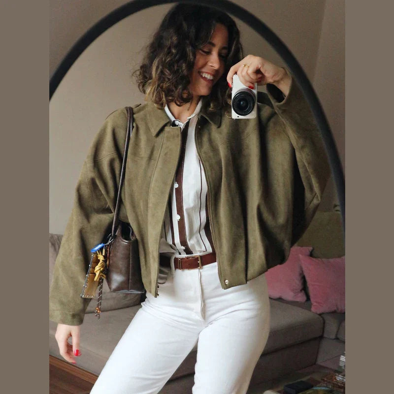 Nada | VIRAL Suedine Bomber Jas Aviero Madrid