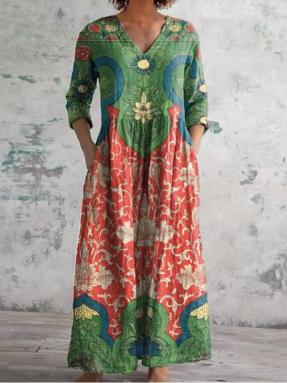 Noemí - Vestido midi boho de verano Aviero Madrid