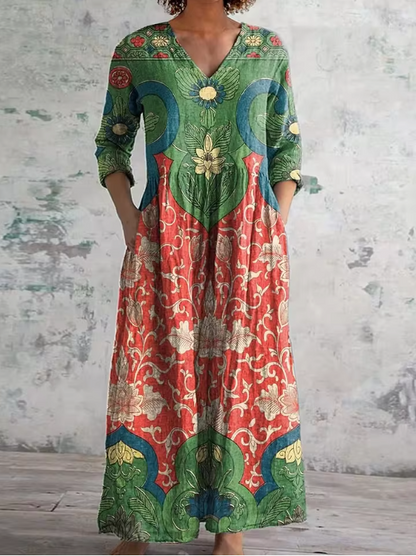 Noemí - Vestido midi boho de verano Aviero Madrid