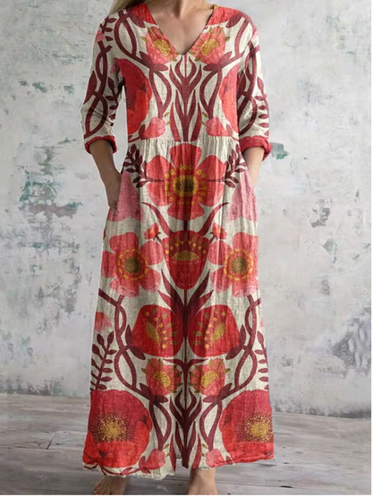 Noemí - Vestido midi boho de verano Aviero Madrid