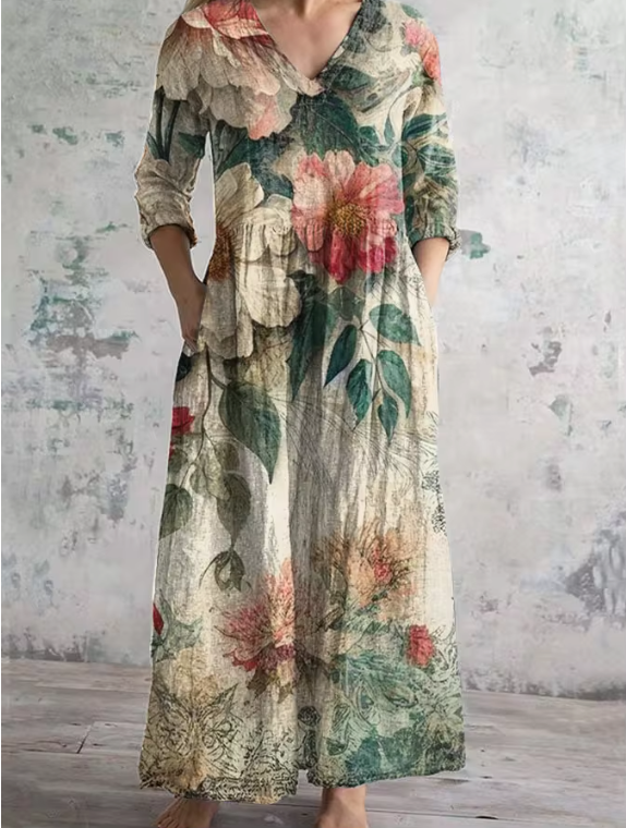 Noemí - Vestido midi boho de verano Aviero Madrid