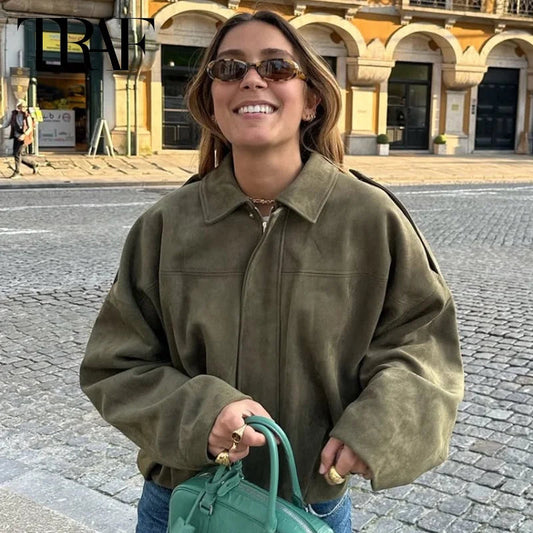 Nada | VIRAL Suedine Bomber Jas Aviero Madrid