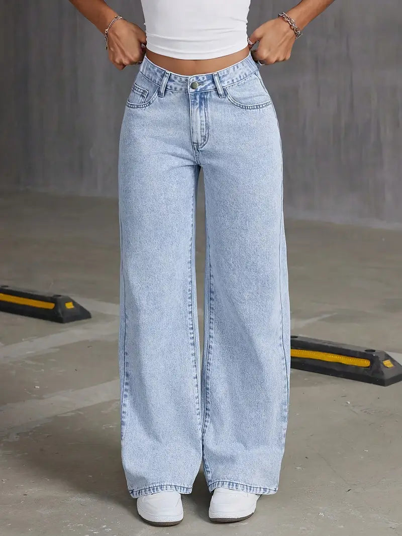 Celia - Pantalones Anchos de Cintura Alta Aviero Madrid