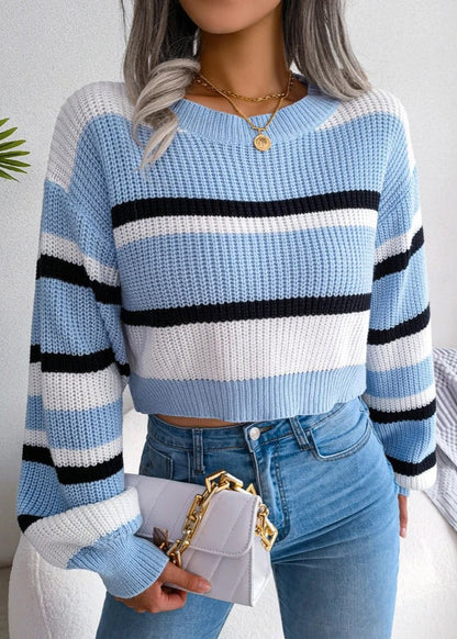 Vera™ | Jersey Cropped con Rayas Aviero Madrid