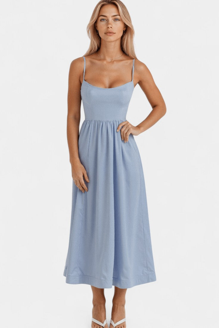 Marvelle - Vestido Midi Flowy Sin Mangas Aviero Madrid
