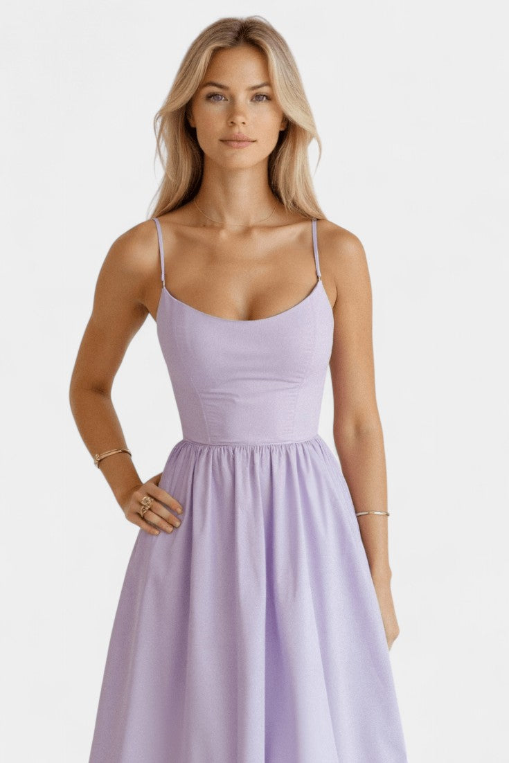 Marvelle - Vestido Midi Flowy Sin Mangas Aviero Madrid