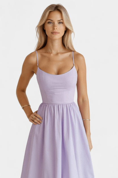Marvelle - Vestido Midi Flowy Sin Mangas Aviero Madrid