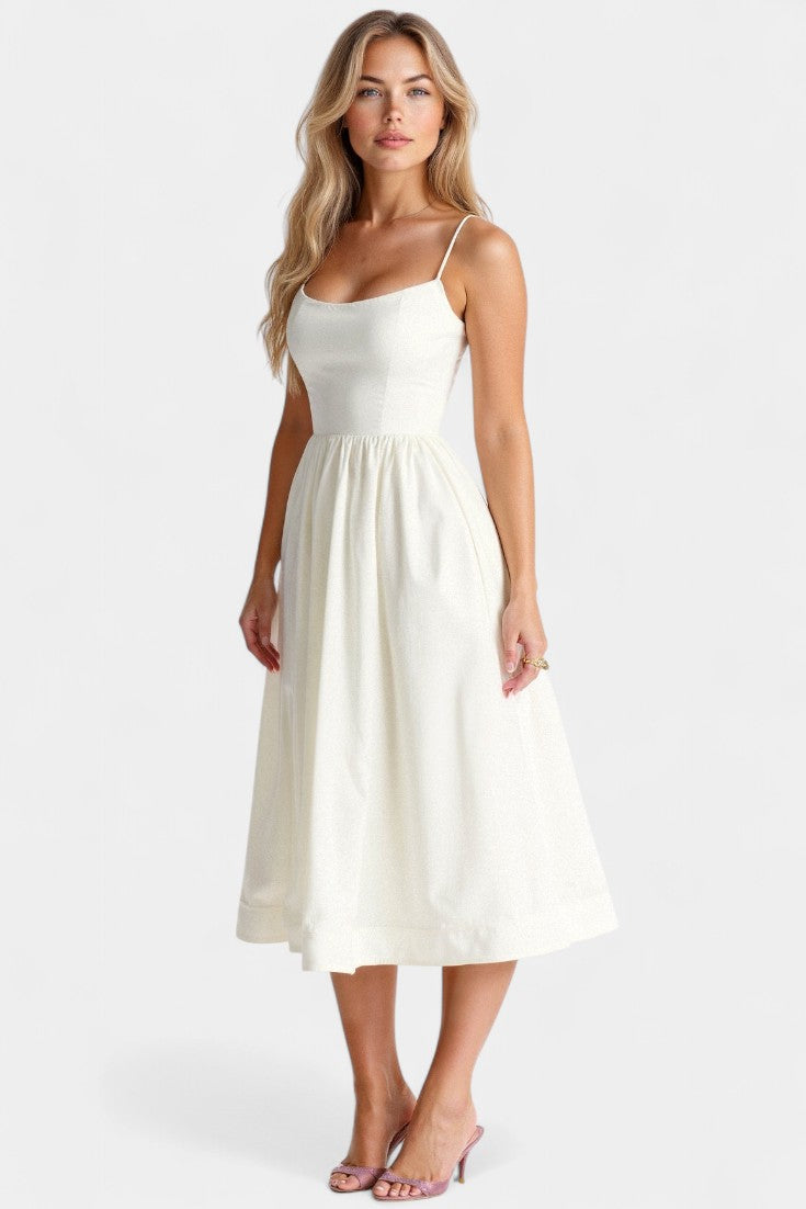 Marvelle - Vestido Midi Flowy Sin Mangas Aviero Madrid