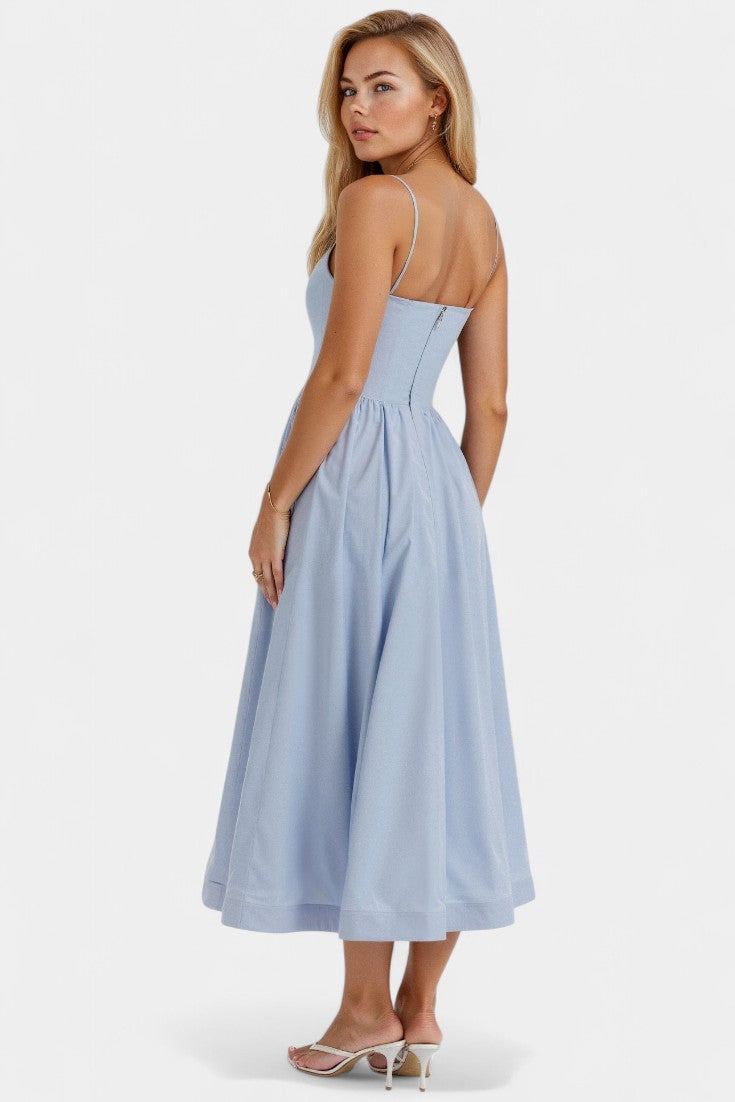 Marvelle - Vestido Midi Flowy Sin Mangas Aviero Madrid