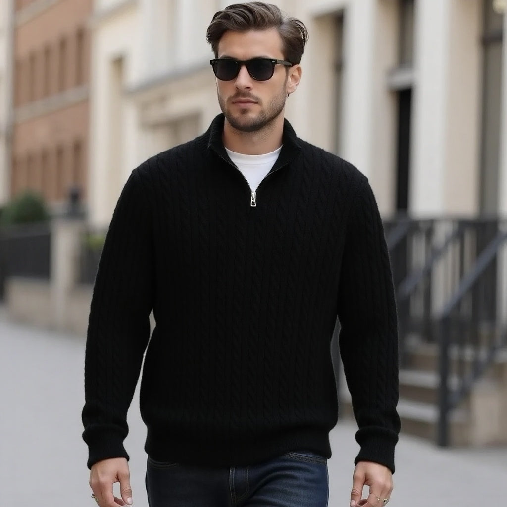 Ramón – Suéter de punto con cremallera al cuarto Camden Aviero Madrid
